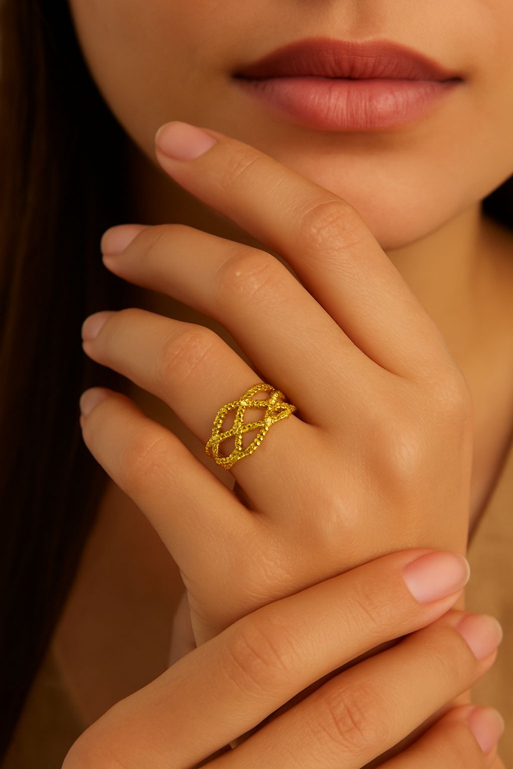 Golden Maze Ring