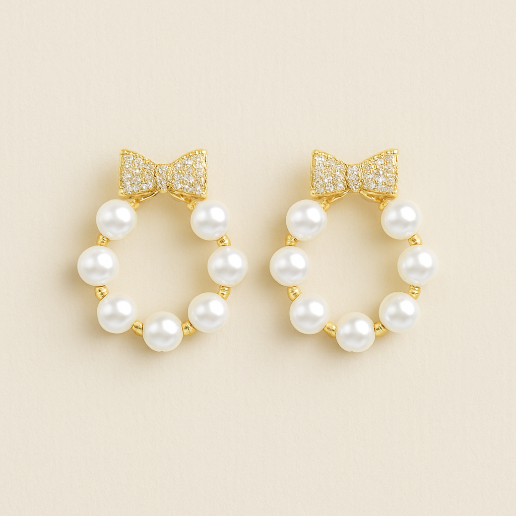 Pearly Pretty Bow Earrings
