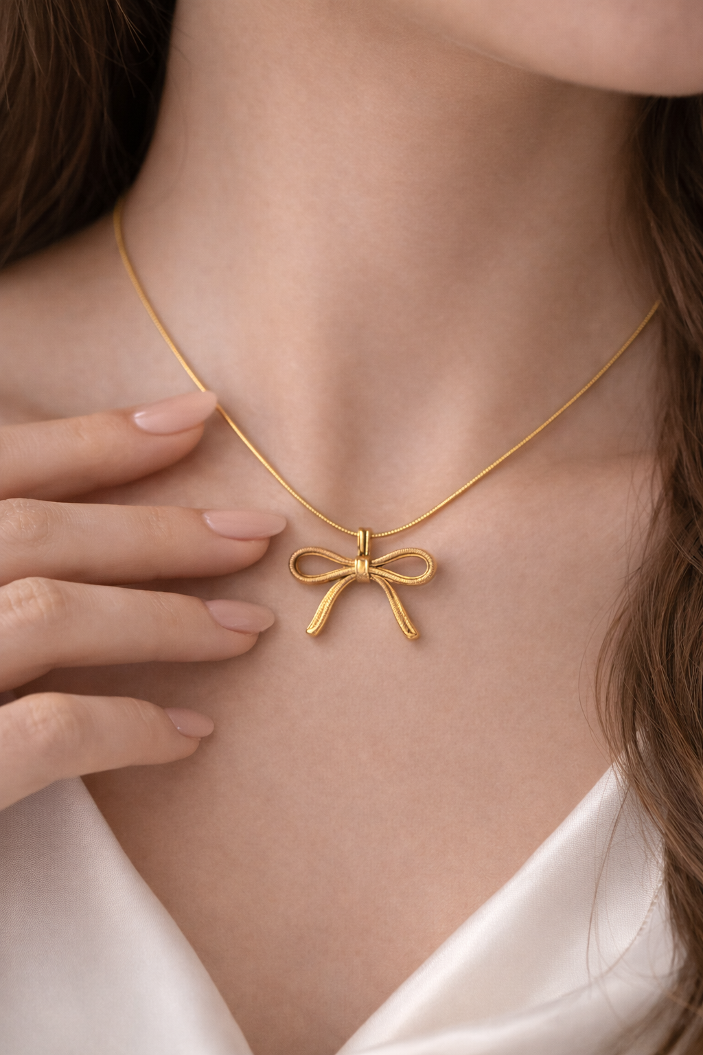 Silk Bow Necklace